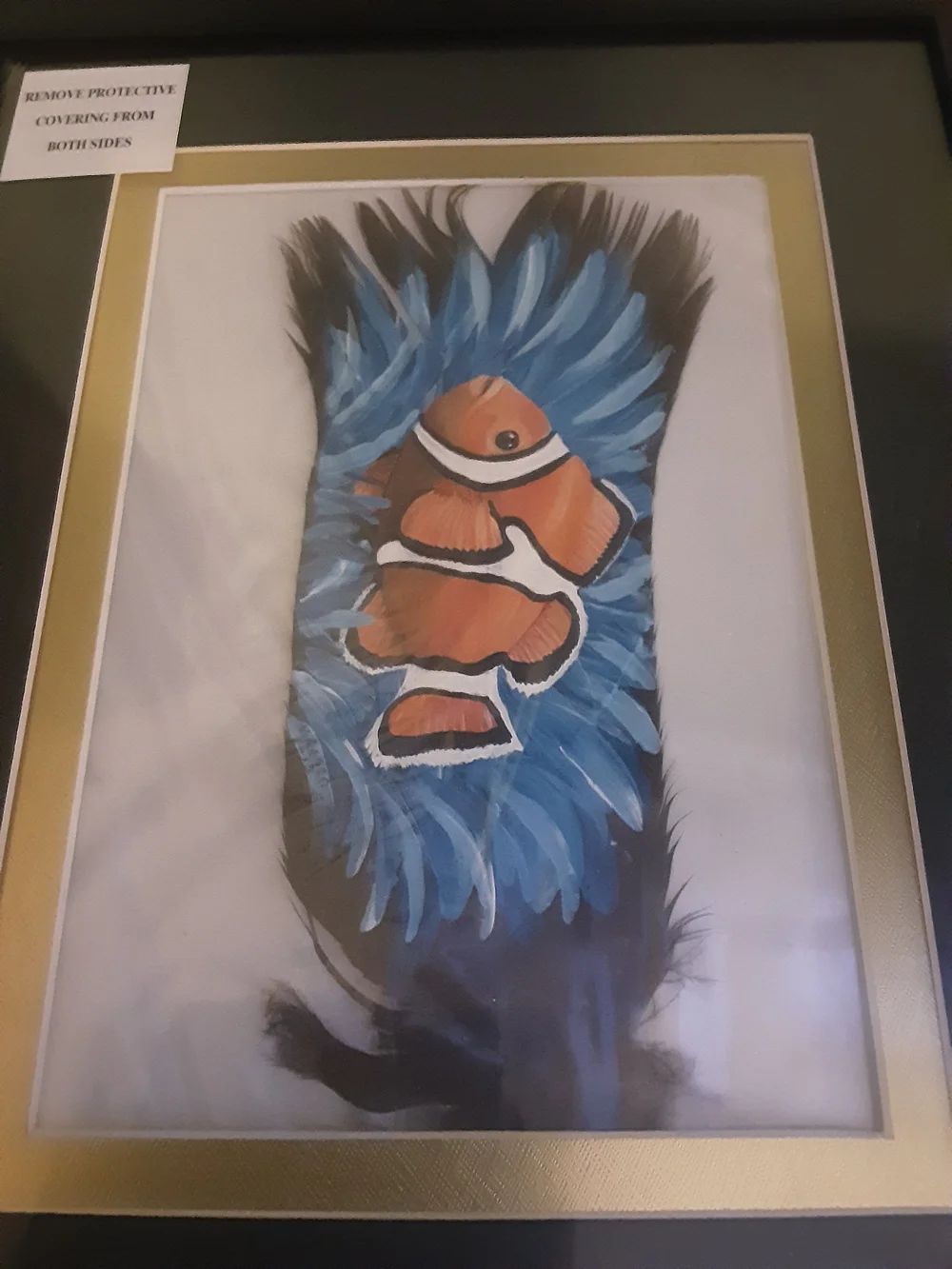 Hand Painted Turkey Feather Claw Fish (42)